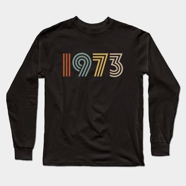 1973 Birth Year Retro Style Long Sleeve T-Shirt by Elsie Bee Designs